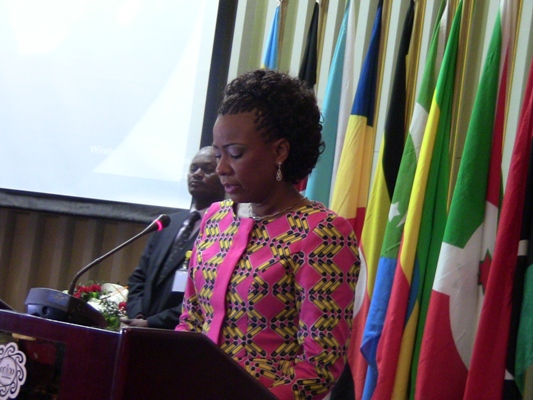 Olive Lembe Kabila lors de son allocution 