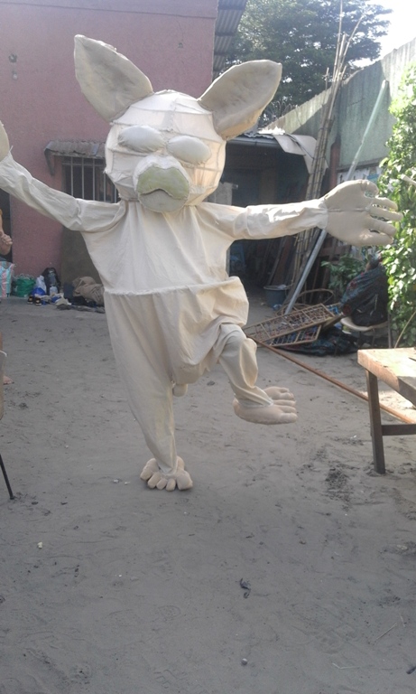 Kondoko, l’un des personnages du spectacle des marionnettes géantes en cours de réalisation
