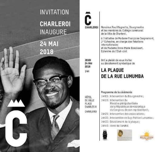 L’invitation à la cérémonie d’inauguration de la rue Patrice Lumumba