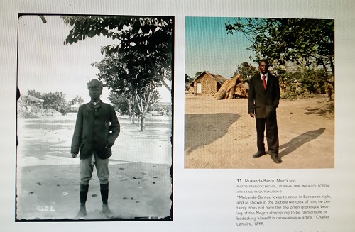 Les photos de l’aïeul Mukanda-Bantu et de son arrière-petit-fils, Marcel Mukanda-Bantu dans l’article de Maarten Couttenier (Photo Adiac)