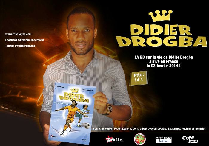 Didier Drogba lors de la présentation officielle de sa BD au grand public