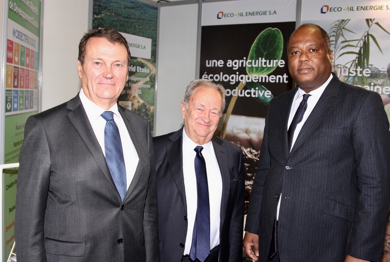 Claude-Wilfrid Etoka (à droite) PDG Eco-Oil avec Henri Cukierman, Président Chambre de Commerce France-Israël lors à l'issue de leur séance de travail au Salon Produrable 2018