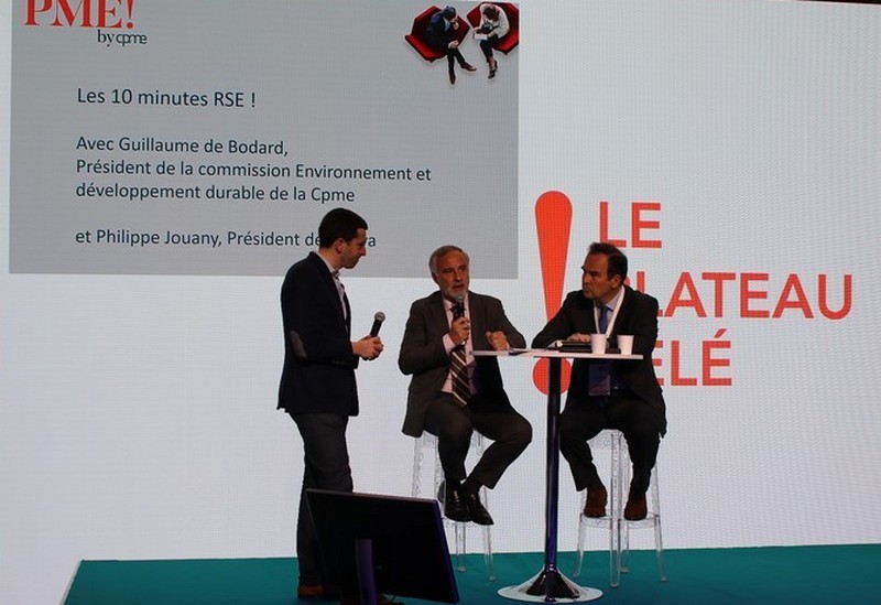 Forum PME 2018 une des séquences d'évocation de la RSE par Guillaume de Bodart et Philippe Jouany