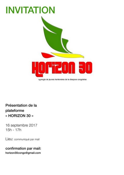 Visuel de lancement de la Plateforme Horizon 30 Congo