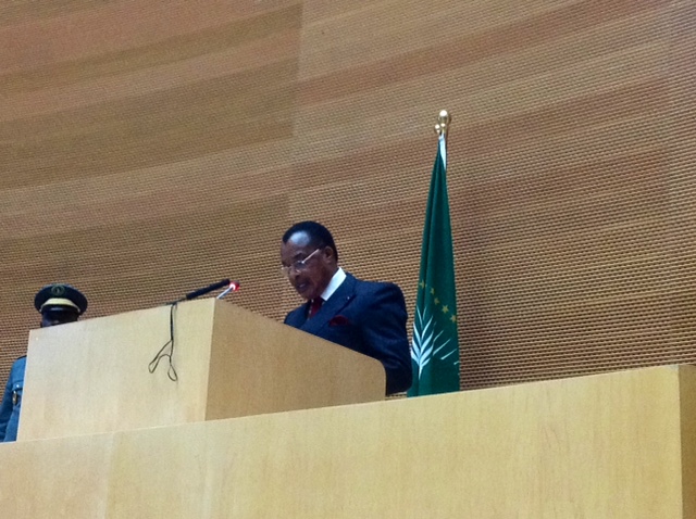 Le président Denis Sassou-N’Guesso annonçant la contribution de la Cééac à la Centrafrique. (© Adiac)