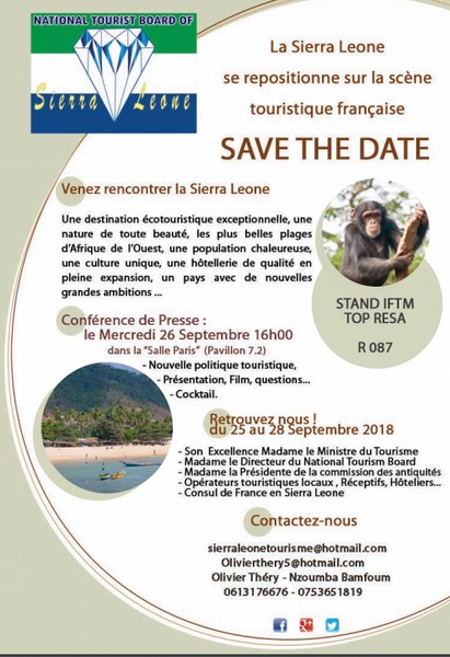 Visuel de la participation de la Sierra Leone à la 40 édition IFTM Top Resa à Paris