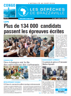 Les Dépêches de Brazzaville : Édition brazzaville du 06 juin 2024