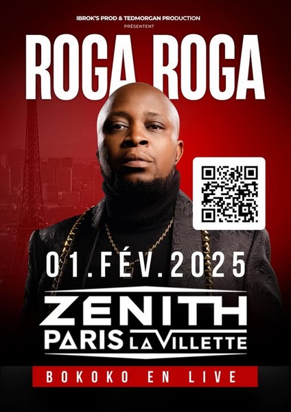 Roga Roga affiche du concert au Zénith Paris La Villette le 1er février 2025