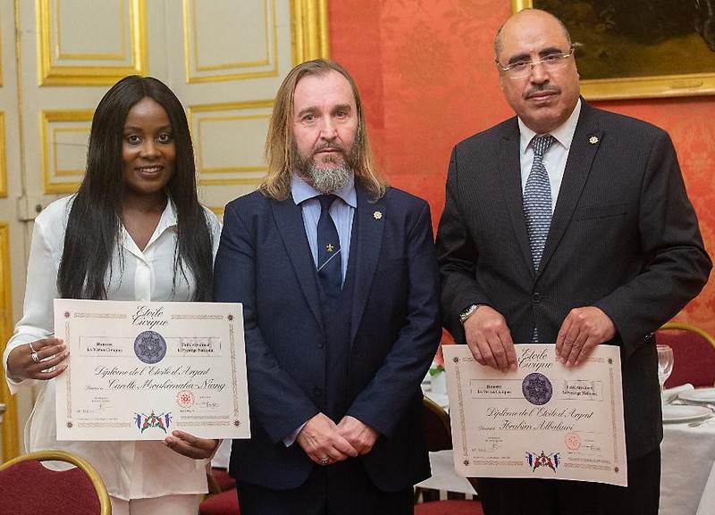 Séance de remise de distinctions au Sénat, vendredi 18 novembre 2022, de gauche à droite, Carelle Moukémaha-Niang, Thierry Rayer et Ibrahim Albalawi